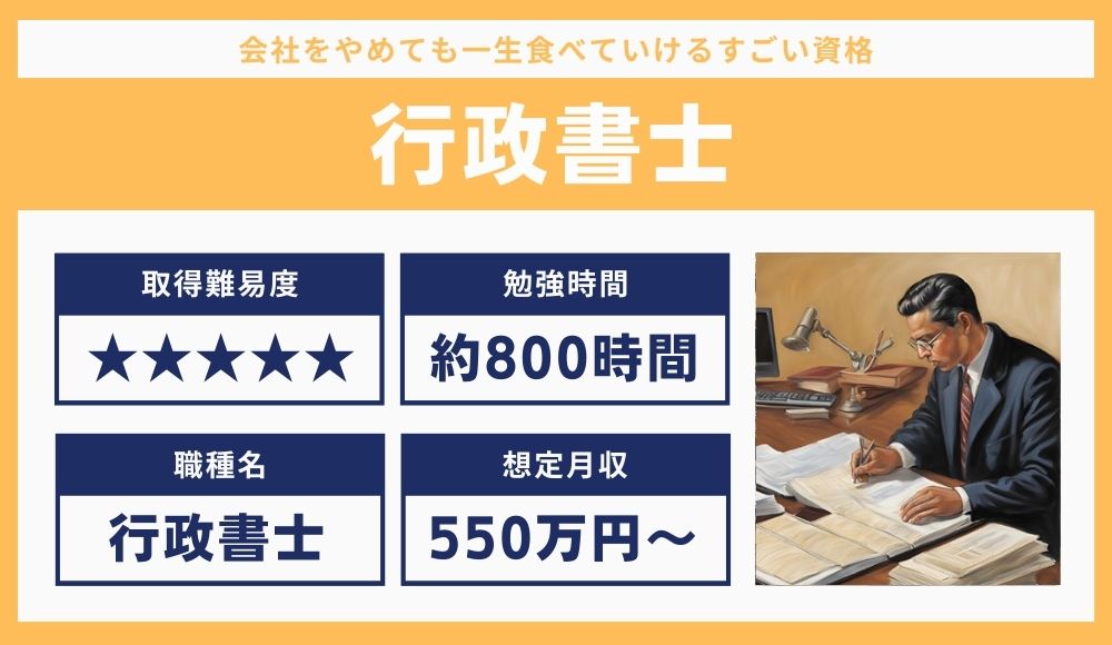 会社をやめても一生食べていけるすごい資格：行政書士