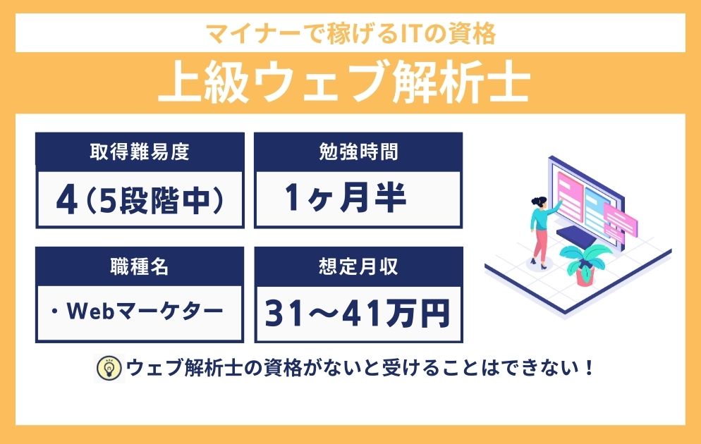 マイナーで稼げるWEBの資格❷上級ウェブ解析士