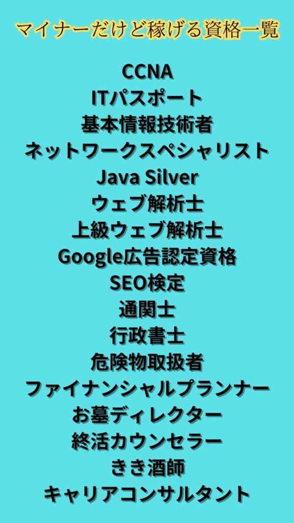 イナーだけど一生食べていけるすごい資格19本