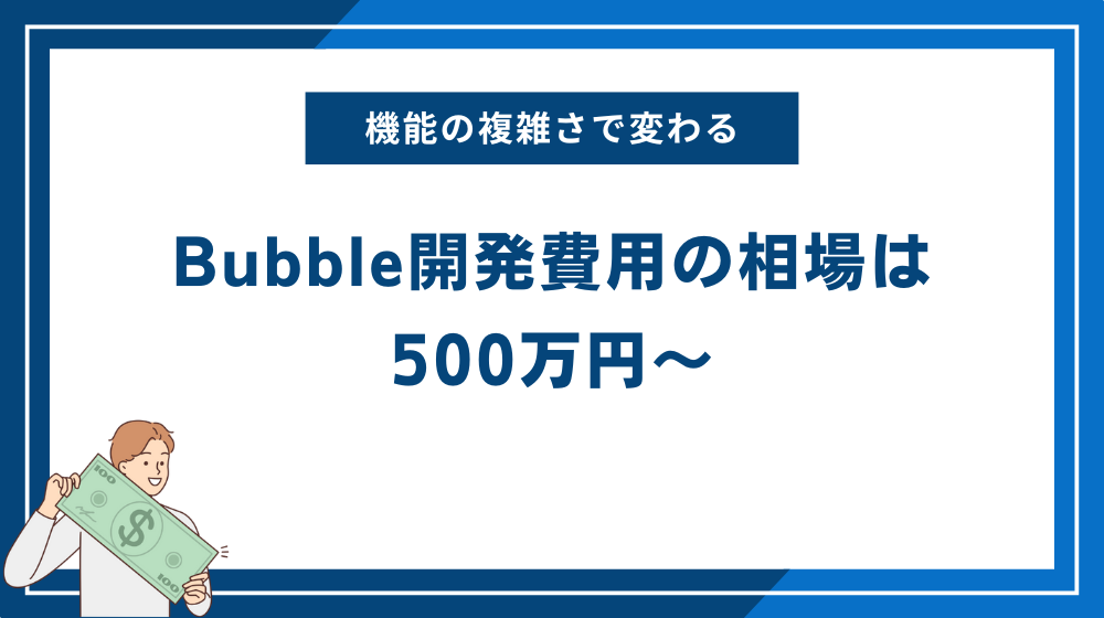 【結論】Bubble開発費用の相場は500万円〜｜機能の複雑さで変わる