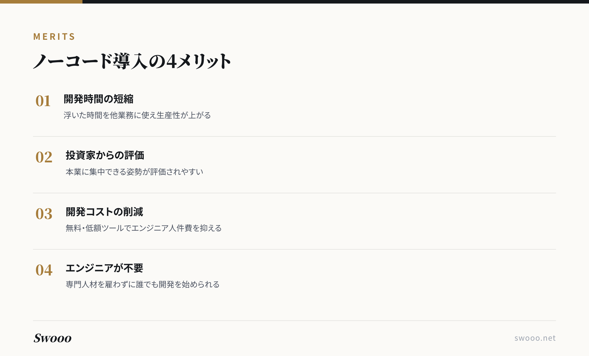図解: スタートアップがノーコードを使う4メリット
